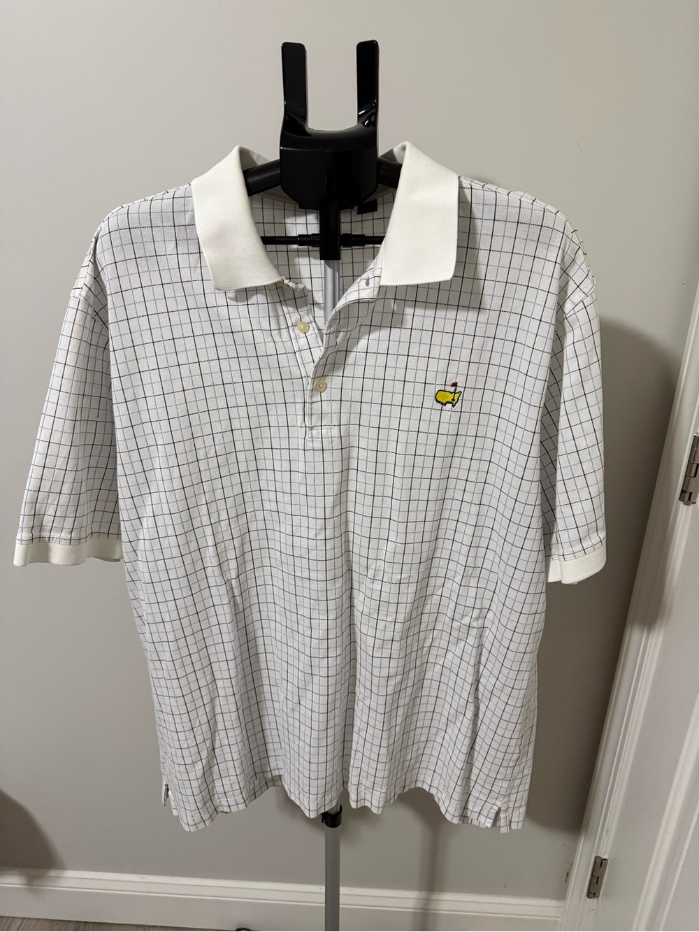 Masters Collection Golf Polo Shirt Men XXL Mercerized Cotton Grid Check Logo
